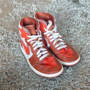Nike High-Top Sneakers in Orange and White